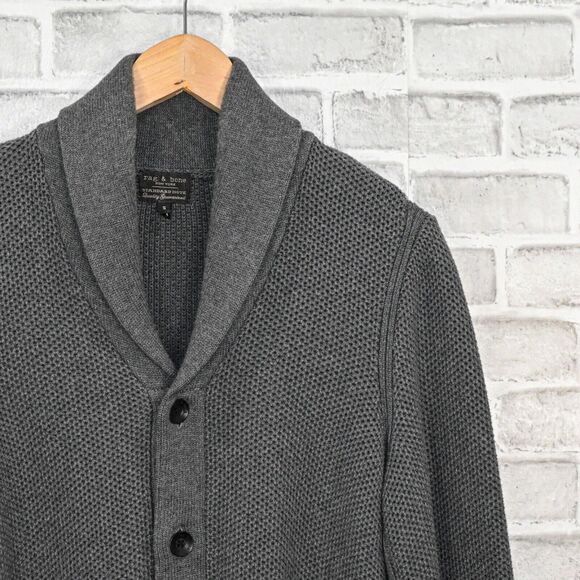 Rag & Bone NY Standard Issue Avery Shawl Collar Cardigan in grey size Small - Picture 5 of 7